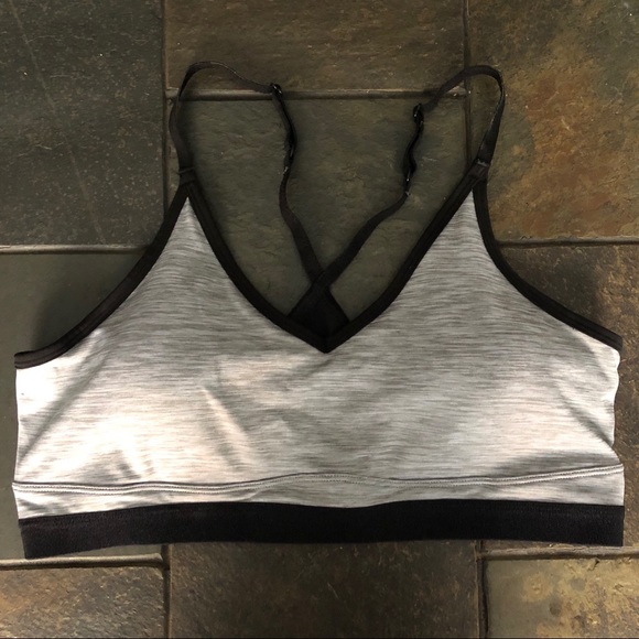 SPACE DYED GRAY SPORTS BRA - Picture 1 of 6